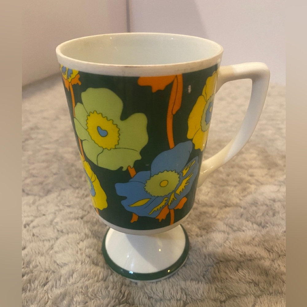 1960’s Coffee Mug Cup Vintage Flower Power Colby Japan R6939
